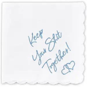 Something Blue Wedding  Embroidered Handkerchief | Keep Your  Together! | Wedding Day Bride
