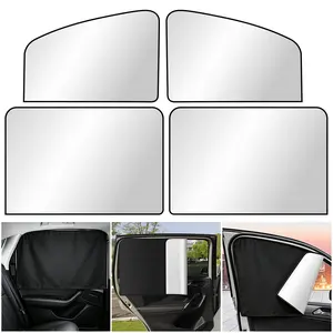 Holographic Front & Rear Car Window Shades, Magnetic Car Side Window Covers, Blackout Auto Privacy Curtains for Blocking Sunlight, Camping, Napping, Sleeping, Breastfeeding (4PCS)