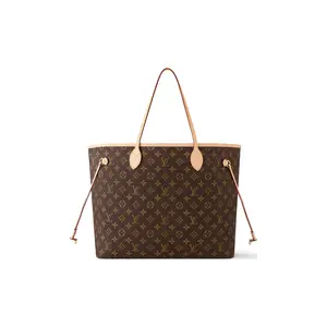 Pre-owned Louis Vuitton LERTHER Tote Bags Neverfull GM in Monogram with Cowhide Trim