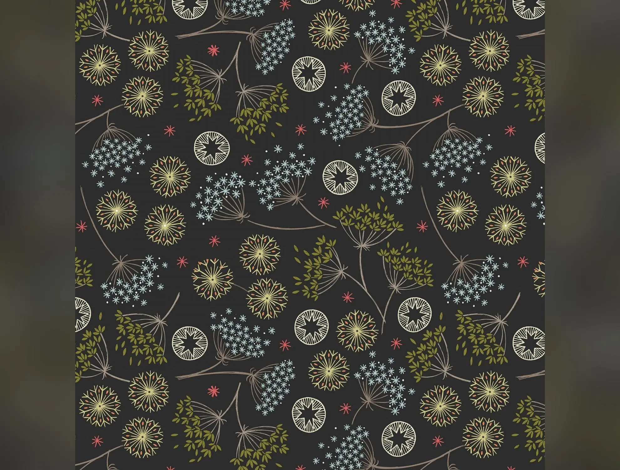New Forest Winter Flannel | Winter Floral on Dark by Lewis & Irene | 100% Cotton Flannel