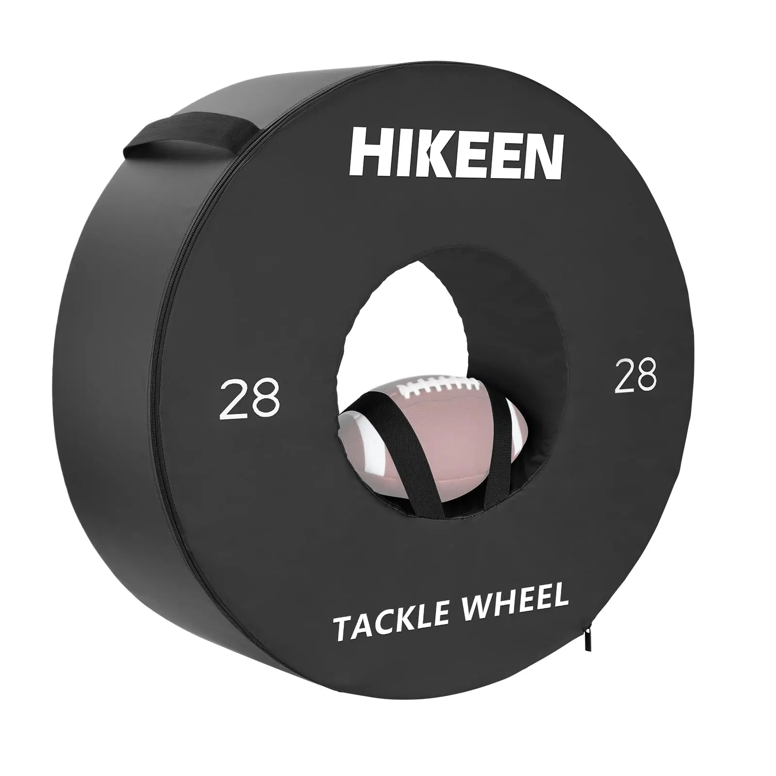 Hikeen 28" Youth Football Tackle Wheel, Sturdy Training Tool with Durable High-Resilience Foam Padding and Secure Hold Nylon Straps, Durability, Strap Carry, Tackling Drills, Unisex Youth