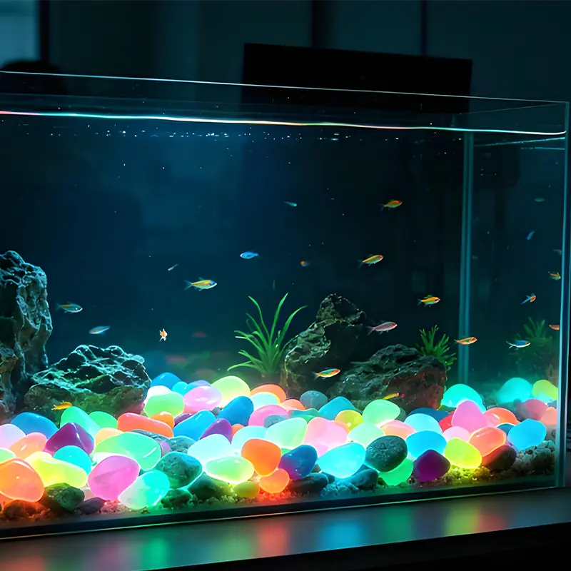 Magic Luminous Mixed Color Glow-in-the-Dark Pebbles - Home Improvement Decorative Stones for Outdoor Lawn Pathway, Backyard Patio Use