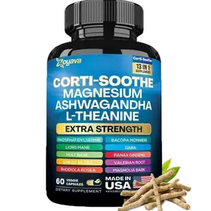 Zoyavaa Corti-Soothe Supplement, All-in-One Cortisol Supplement with Magnesium, Ashwagandha, L-Theanine & 10+ Extra Strength Ingredients, 60 Capsules