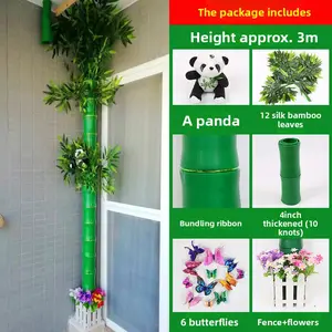 Artificial bamboo vine with bark decoration, fake ivy plant, used for covering pipes, decoration, and concealing air conditioning, heater, and gas pipes