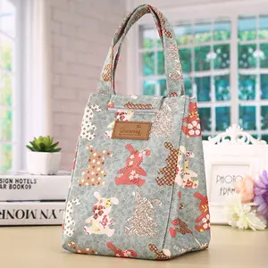 Leopard Print Letter Lunch Bag, Rabbit Lunch Box, Portable Fabric Insulated Storage Bag, Not for Food Contact, Lunch Meal Pack Bag, Lunch Bento Bag, Lunch Cooler Bag!