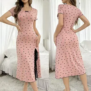 Women's 2-Piece Casual Knit Ribbed Jacquard Nightwear Set - Cute Adjustable Suspender Top, Comfortable Breathable Soft Stretchy Heart Print Pants, Stylish Lady Clothes for Home & Travel