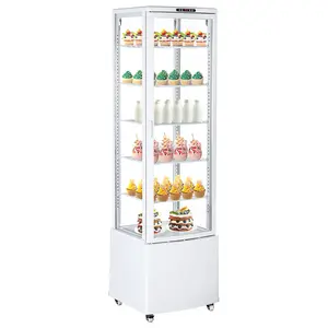 【GARVEE】Commercial Refrigerator Display, 280L/10 Cu. Ft Display Refrigerator Pastry, Countertop/Floor Refrigerator, Double-Layered Glass Display Refrigerator with Wheels, Led Lights, Auto Defrost