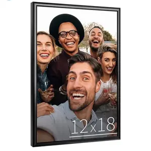 2 PK Anozie 12x18 Picture Frame Black, 12 x 18 Picture Frames with HD Plexiglass Decor Gift Photo Wall Room Poster Pack Memorial