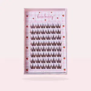 Fresa Beauty Bambi Dark Brown Cluster Lashes Clear Bands