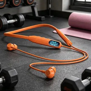 Magnetic Silicone Bluetooth Neckband Headphone - Low-Latency Gaming Mode, HiFi Bass, 12H Battery, ENC, Smart Voice Assistant, Chargeable, Stable Connection, for Sports & Work, Compatible with Phones, Tablets, MP3 Players & Card-Enabled Audio Accessories,,