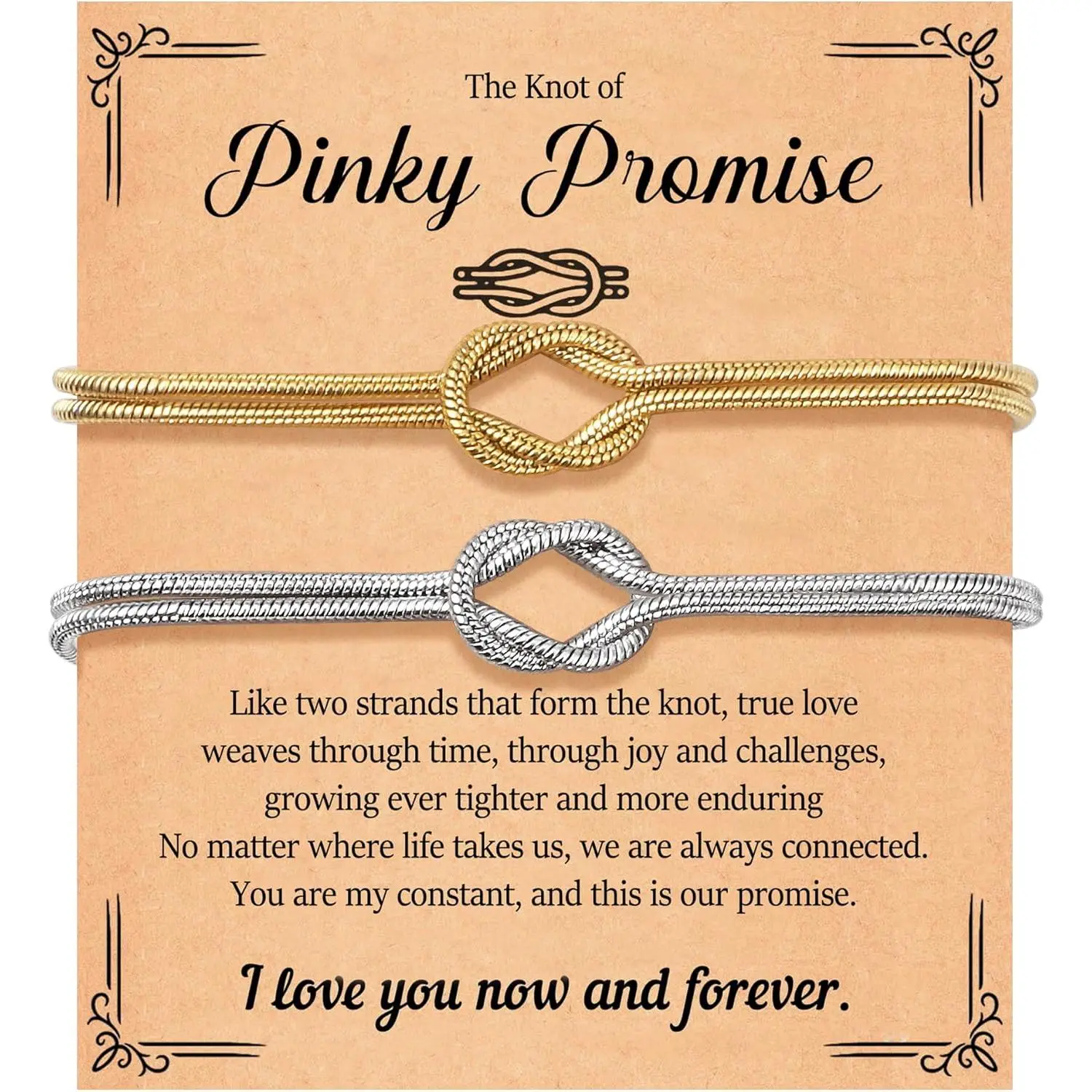 Bracelets for Couples Love Knot Bracelet Pinky Promise Soulmate Relationship Friendship Bracelets Forever Infinity Jewelry Gifts for Women Her Him