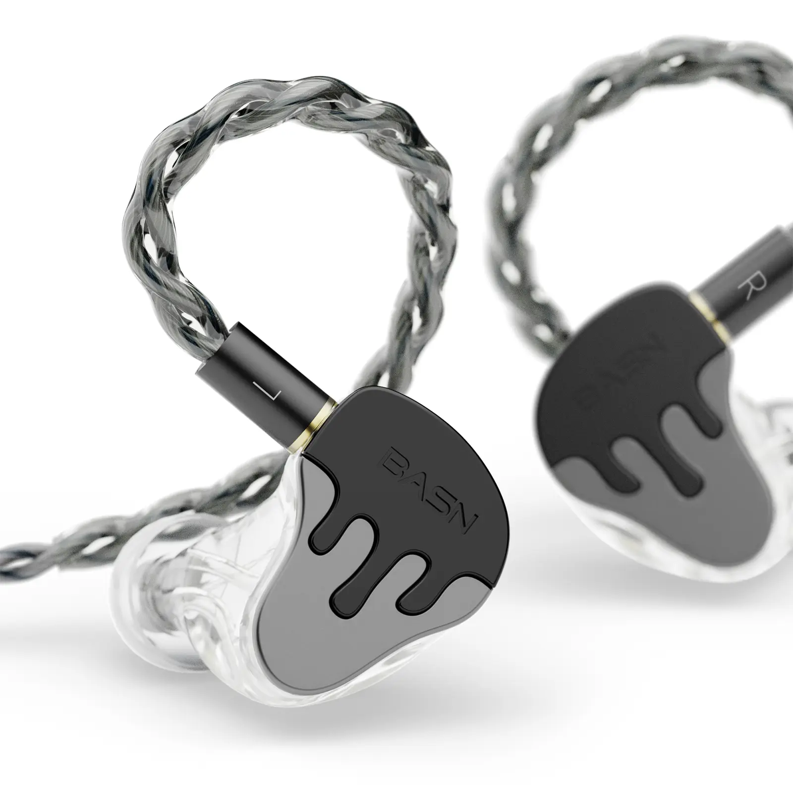 BASN BmasterX Hybrid 6-Driver IEM Headset - 3.5 mm Jack Earbuds, Sharp Sound, Noise Isolating, Detachable Cable, Cable Management, Carry Case, Studio Gear for Musicians, Game Console & Tablet Compatible