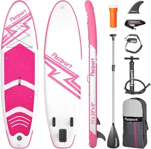 FBSPORT 11' Premium Stand Up Paddle Board, Yoga Board with SUP Accessories & Carry Bag | Wide Stance, Surf Control, Non-Slip Deck, Leash, Paddle and Pump for Youth & Adult Summervibes summerwins
