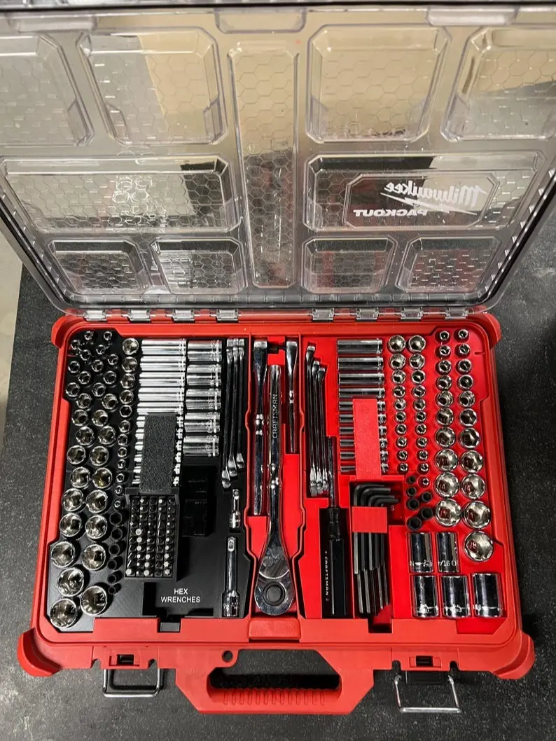 Socket Organizer for Milwaukee Packout fits Craftsman 230 Mechanics Set Tool Storage