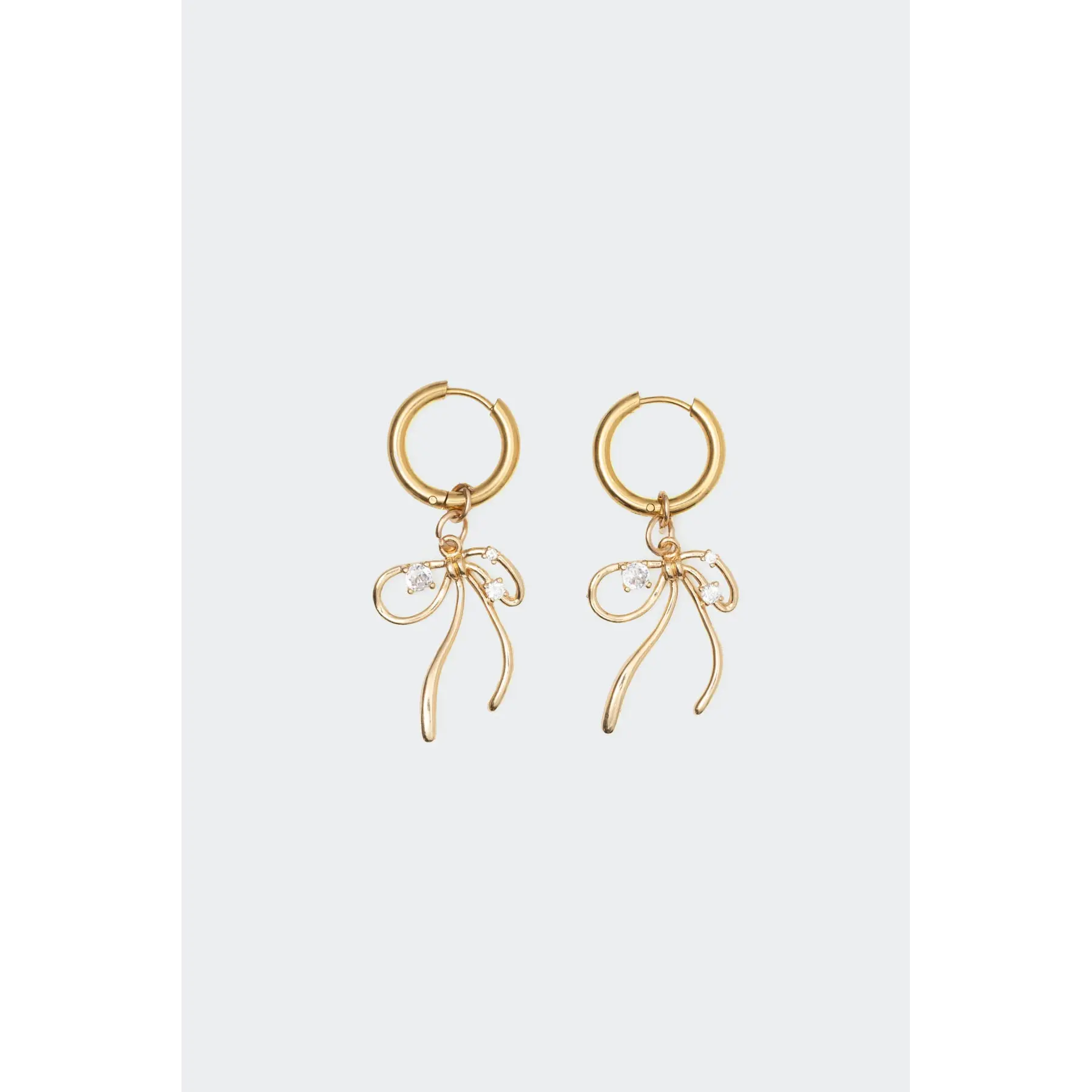 Bow Charm Hoop Earrings