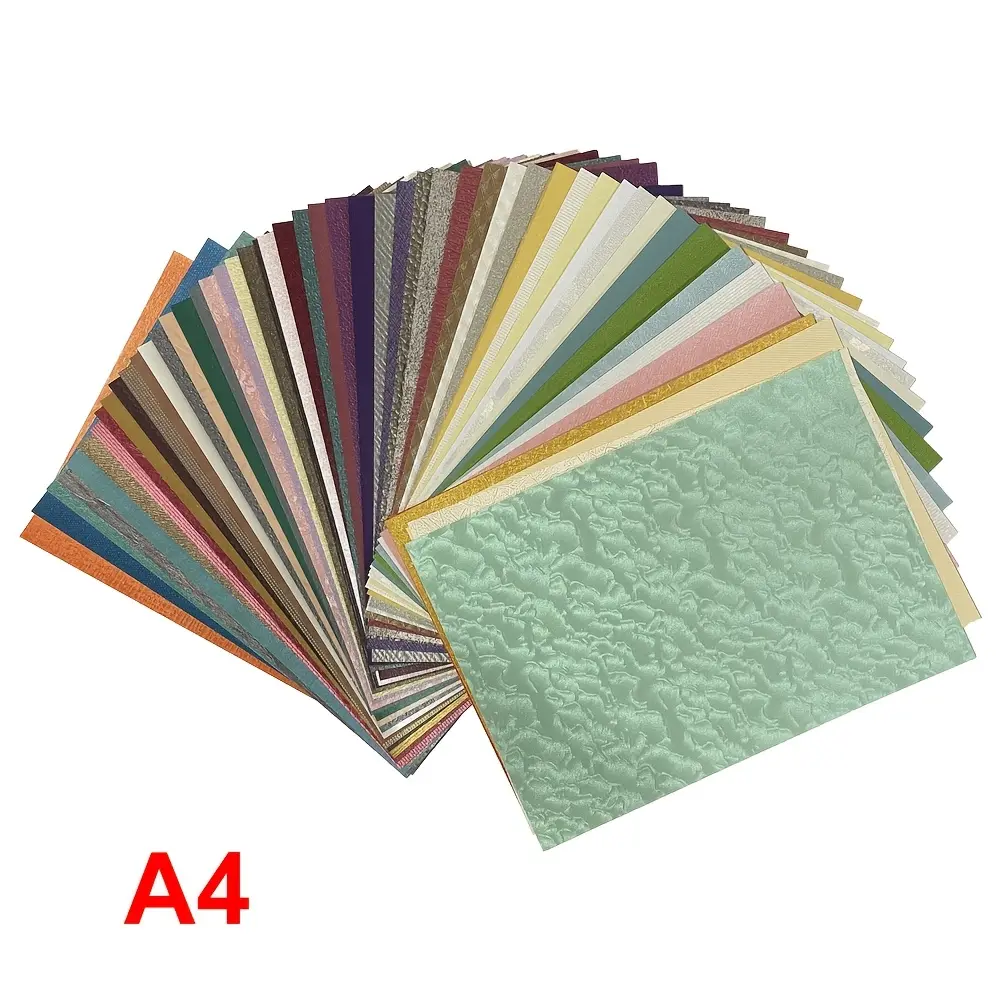 50 Sheets A4/A5/A6 Vintage Mixed Color Pearlescent patterned paper 350gsm, for Scrapbooking, Scrapbook Page, DIY Crafts, Collage Backgrounds, Junk Journaling Supplies Vintage Material Paper