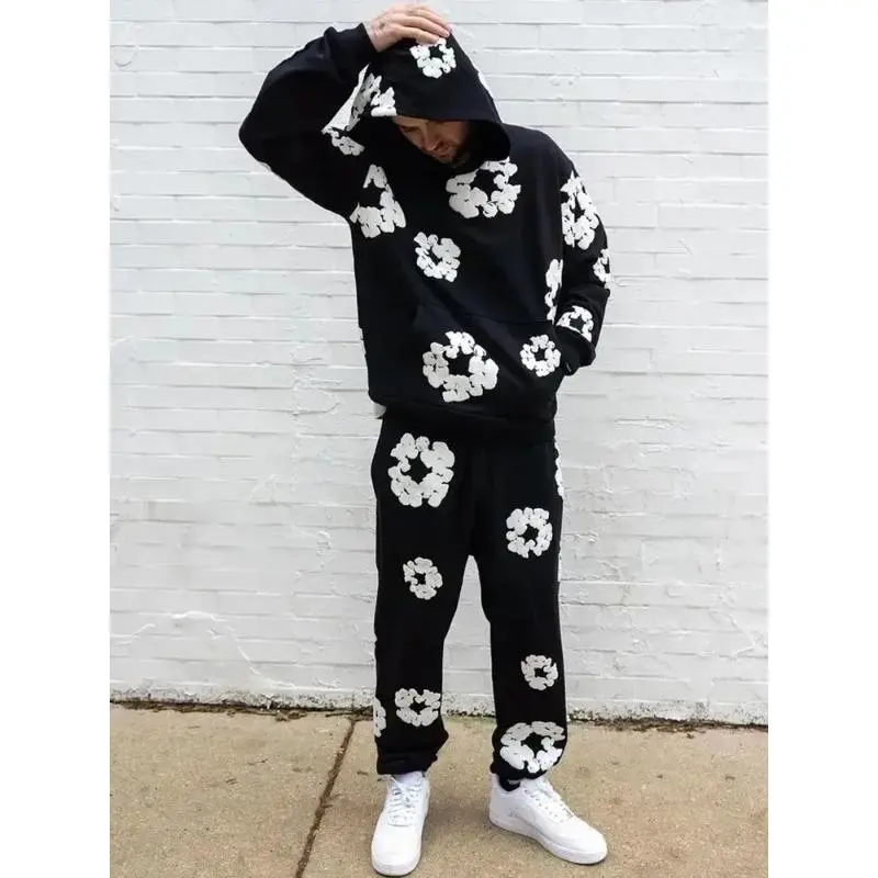 Streetwear Hoodie Hip Hop Graphic Print Hoodie Sweatshirt Mens Pullover Hoodie Suit Unisex  Tracksuit