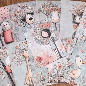 32sheets Garden Girls Ephemera Scrapbook Paper, Scrapbook Materials, for Scrapbook Accessories, Diary Cover, Paper Craft, Diary Accessories, Card Making, Journaling Supplies, Picture Frame Decoration, Background Pad, DIY Crafts
