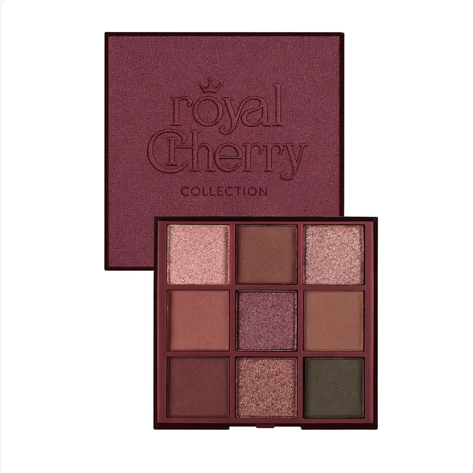 FARMASI Royal Cherry Eyeshadow Palette - 9 Blendable Berry & Neutral Shades, Matte & Shimmer Finishes, High Pigment, Long-Lasting Cosmetic Makeup for Evening Looks