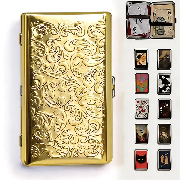 Retro multifunctional metal box-metal card holder, multifunctional metal tin box, multifunctional trinket business card ID card holder