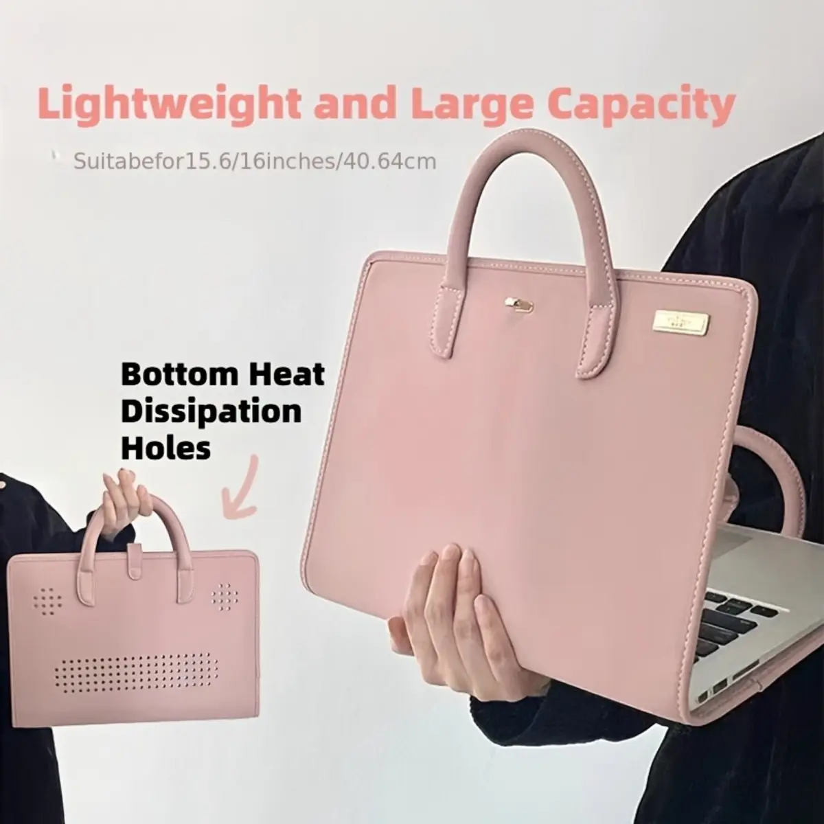 Pink Laptop Case 14 16 Inch Shockproof Protective Sleeve Lightweight Portable Unisex Laptop Bag For Travel Business Office School Daily Study Outdoor Commuting Home Use