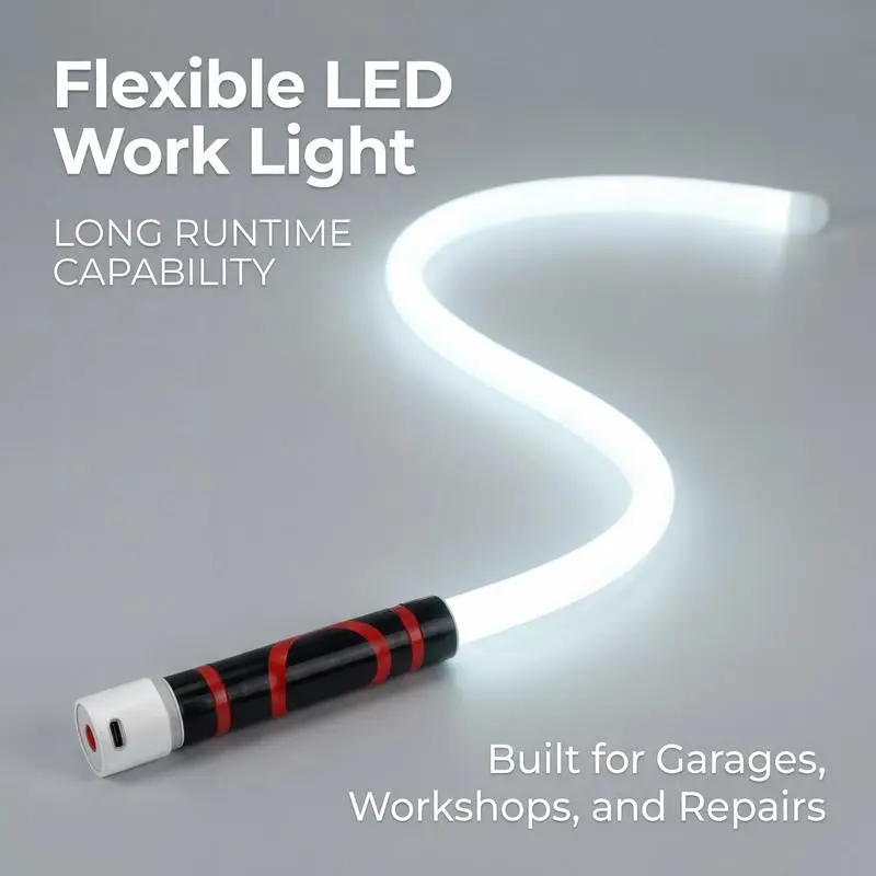 2026 New 29-in Bendable Rechargeable Dimmable LED Flashlight Stick, Durable Handheld Emergency Lamp with Built-in Batteries, Tools and Gadgets for Garage Maintenance, Lighting for Kitchen/Study, Cool Hanging Home Decor Accessory