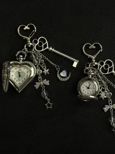 2025 The New Hot-selling Niche Design Love Dial Keychain Exquisite Retro Pocket Watch Pendant Bag Pendant Advanced Sense