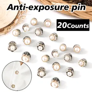 20 Counts Brooch Buttons for Women,Easy to Install with Secure Lock, Scratch-Resistant and Durable, A Set for Various Clothing Styles