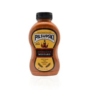Pilsudski Sriracha Mustard All Natural Gluten Free Vegan Kosher 12 oz Squeeze Bottle Flavor Chicken