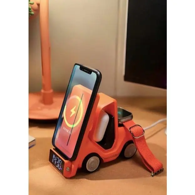 4 in 1 Forklift Fast Wireless Charging Station Dock for iPhone, AirPods & Apple Watch