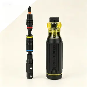17-in-1 Magnetic Flip Socket Screwdriver and Nut Driver Set, Impact-Rated Hybrid Tool with 11 Bits and 3 Nut Drivers, Magnetic Bit Holder and Square Adapter, Professional Multi-Tool for Secure Fastening