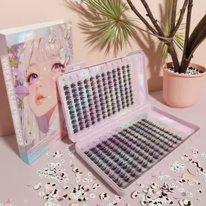 Self-Adhesive False Eyelash Set, Self Adhesive Eyelashes, Segment Self-Stick Lashes, No Extra Glue Needed, Natural Look, Fluffy Lightweight, Easy Application, Beginner Friendly Lashes, Volume Lashes, Cosmetic Eyelashes