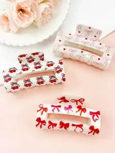 3pcs Cute Bow Pattern Hair Claw Clip for Women, Sweet Aesthetic Hair Clip for Half Up Hairstyles, Trendy Daily Hair Accessory for Girls, Teens & Campus Style