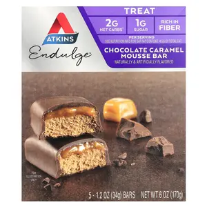 Atkins Endulge™, Chocolate Caramel Mousse Bar, 5 Bars, 1.2 oz (34 g) Each