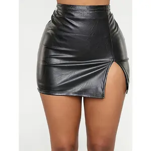 Women'S Sexy Mini Skirt, 95% Polyester 5% Elastane, Solid Color, All Season, 150g/m² Lightweight Jersey Fabric, Non-Textile Weave