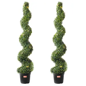 VEVOR Artificial Topiary Bunny-Shape Boxwood Ball, 2 Set 36 inch Faux Boxwood Plant Balls, Fake Silk Tree Look Real, Easy Assembly for Decor Front Porch Outdoor Patio Garden Balcony Backyard Indoor