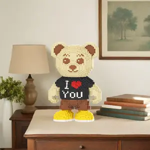 Lucky Bear 3D Puzzle Blocks Creative Decoration, Birthday Halloween Valentine Christmas Gift, Home Decor DIY Craft