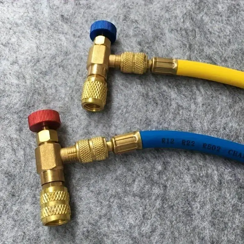 1PC Air Conditioning Fluoride Safety Valve, Liquid Safety Valve R410A R22 Air Conditioning Refrigerant 1/4 "Safety Adapter Air Conditioning Repair And Fluoride Replacement Parts