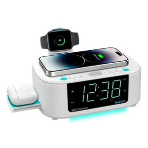 Emerson SmartSet Wireless Charging Dual Alarm FM Clock Radio Emerson SmartSet Wireless Charging Dual Alarm FM Clock Radio