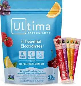 Healthcare Daily Electrolyte Powder - Original Variety Pack, 20 Stickpacks - 0-Sugar Hydration Packets with 6 Electrolytes & Minerals, Plant-Based, Keto-Friendly Drink Mix