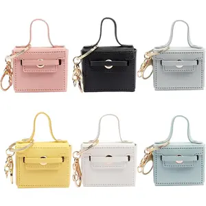 6 PCS Mini Backpack Keychain Super Smalls Makeup Bag Cute Coin Wallet PU Leather Lipstick Bag Card Holder Data Cable Organizer Fashion Bag Charms Accessories for Women Girls