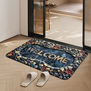 Rectangle Entrance Door Mat Entry Way High Traffic Area Doormat Front Door Rugs Outdoors  Welcome Mat Non Slip Back Low Profile for Garage