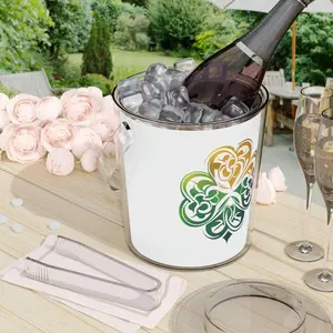 Rainbow Celtic Shamrock Ice Buckets with Tongs