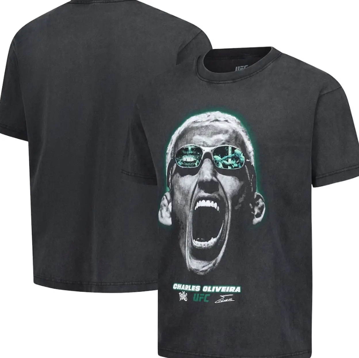 Mens Black Charles Oliveira Fight Vision Shirt, MMA Fighter Graphic Tee, Combat Sports Apparel, Unisex Fan Gift 6I6J7
