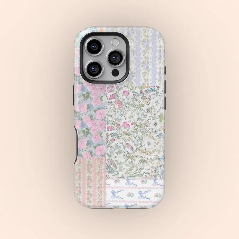 Charming Pink Floral 2-in-1 iPhone Smartphone Cellphone Casing - Shabby-Chic Lace Premium Film, Durable, Shock-Absorbing, Stylish Protection, Local Mobile Accessory for iPhone 16,15,14,13,12,11,Plus,Pro,Pro Max - Ideal Birthday Gift for Friends