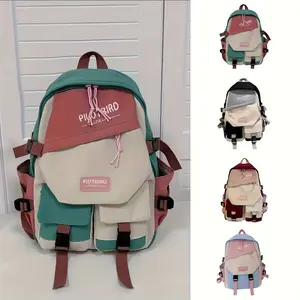 Korean-style lightweight, large-capacity, fashionable, versatile, color-blocked backpack female middle and high school students