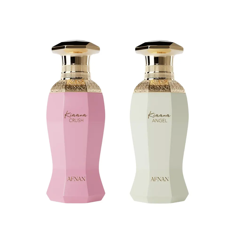 Women's Afnan Kiaana Angel & Kiaana Crush Eau De Parfum Bundle, 3.4 Oz Each - Floral Pistachio, Floral-Woody Duo Shifts With You, From Office To Evening, Scents Adapt