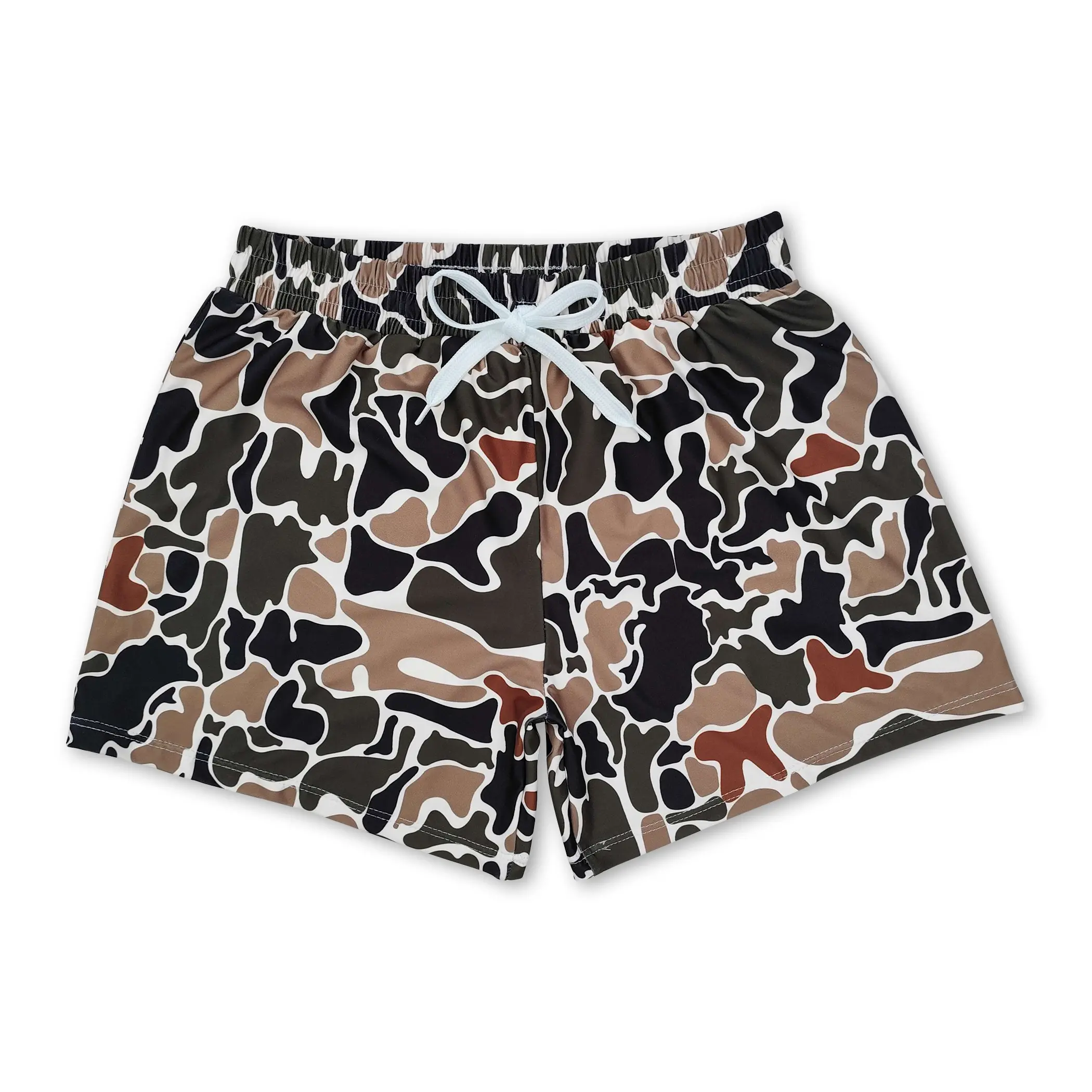 Boys' Casual Clothes: Camo Print Shorts with an Adjustable Drawstring Waist, Above Knee Kids' Beachwear, Camouflage, 4T, 3T, 3-6M, Camo Boys' Shorts