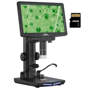Father's Day Gift VEVOR 10.1" HDMI LCD Digital Microscope for Adults, Soldering Electron Microscope 1300X with IPS Screen, 8 LED Lights, 2 Flexible Side Lights, PC View, USB Coin Microscope for Windows/MacOS/TV, 32GB