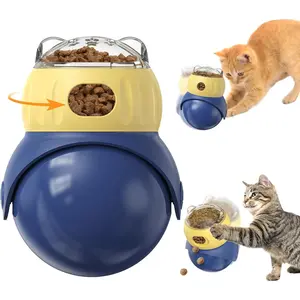 Cat Interactive Puzzle Toy, Adjustable Treat Dispenser for Indoor Cats, Safe Material Kitty Enrichment Toy for IQ Training, Mental Stimulation, Relieve Boredom, Gifts